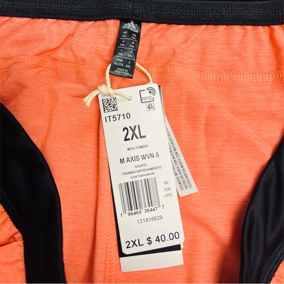 Adidas Axis Woven 6” Training Gym Shorts Coral Fusion IT5710 Comfort Mens Sz 2XL - Picture 10 of 10